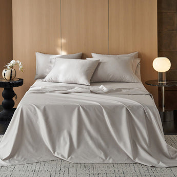 MooMee 600 - TC 100% Long - staple Cotton Sheet Set Silky Sateen Smooth Luxury 4pcs - MooMee